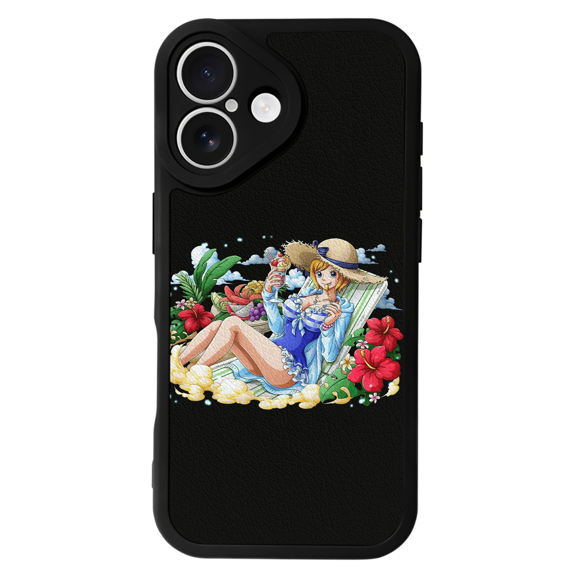 （画像用） ワンピース ナミ ONE PIECE Nami 【iPhone 16シリーズ対応】シリコンスマホケース（レザー調） 材質：シリコン